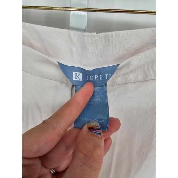 Koret Women's White High Rise Belt Loop Button Closer Polyester Pant Size 14 - Picture 4 of 5